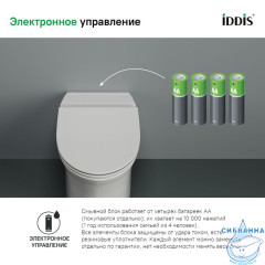 Унитаз приставной Iddis Pulse PULIDSEi26 с сиденьем Soft Close (микролифт)