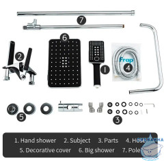 Душевая система Frap H57 F2457 260 1 режим (черный/хром)