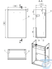 Тумба под раковину Cersanit Lara 40 орех