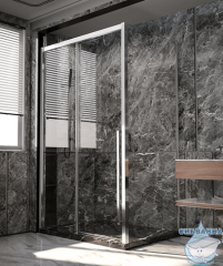 Душевое ограждение Veconi Premium Trento 150x80 профиль хром, стекло прозрачное PTC30-SP-15080-CH-01-C4 (без поддона)