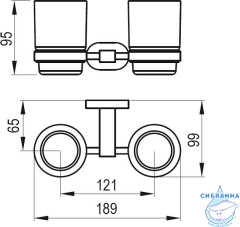 Двойной держатель с двумя стаканами Ravak Chrome X07P189