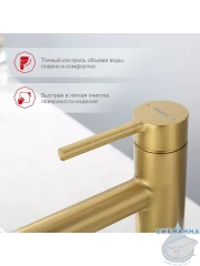 Смеситель для раковины Raglo R20.10.03 (сатин золотой)