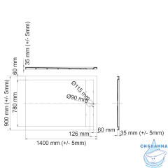 Поддон из литьевого мрамора WasserKRAFT Abens 140x90 20T36