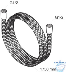 Душевой шланг Damixa 760400264 175 см (хром)