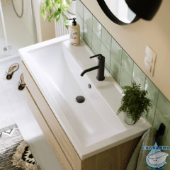 Тумба Aqwella Astrid 100 дуб двос с раковиной Фостер 100