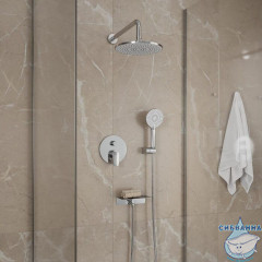 Душевая система скрытого монтажа с тропическим душем и ручным душем, глянцевый хром, Rora, Milardo, RORSB02M67