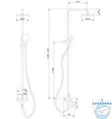 Душевая система Abber Weiss Insel 250 1 режим AF8016N (черный матовый)