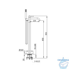 Смеситель для ванны напольный  Vincea Desire VTF-1DMB (черный матовый)