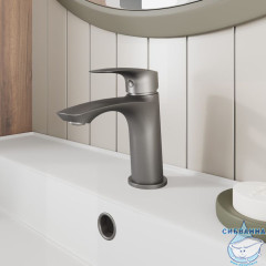 Смеситель для умывальника, графит, Rora, Milardo, RORGM00M01