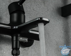 Смеситель для ванны Gappo G3203-6 с аксессуарами (хром/черный)