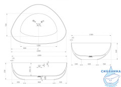 Ванна из искусственного камня ABBER Stein AS9608 180x130