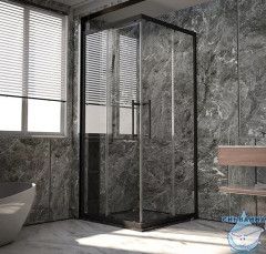 Душевое ограждение Veconi Premium Trento 100x90 профиль черный, стекло прозрачное PTC20-B-10090-01-C4 (без поддона)