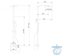 Душевая стойка ABBER Daheim AF8220SPL без излива, сатин