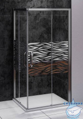 Душевое ограждение Bas Antares CR-100-W-CH профиль хром, стекло прозрачное с рисунком (без поддона)