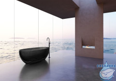 Ванна из полиэфирной смолы ABBER Kristall 170х75 AT9703Onyx черная