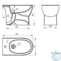 Биде напольное  Sanita Luxe Art BD.FS/Art/C/WHT.G/S1 (без сиденья)