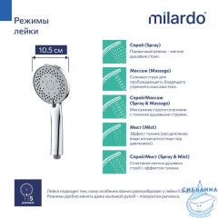 Лейка для душа Milardo Эссеншл 5 режимов ESS5F10M18 (хром)