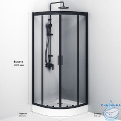 Душевое ограждение Am.Pm Gem W90G-401-080BT 80x80 профиль черный, стекло прозрачное (без поддона)