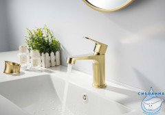 Смеситель для раковины Aquatek Оберон AQ1210BG (золото шлифованное)