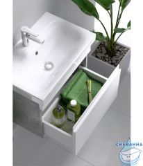 Тумба Aqwella Smart 50 с раковиной Moduo Slim 50 белый/бетон светлый 