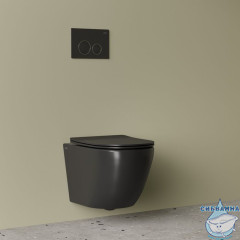 Унитаз подвесной безободковый, чёрный матовый, Blanco, IDDIS, BLAR3BMi25