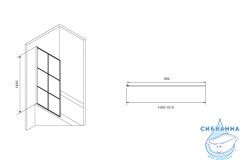 Шторка для ванны ABBER Immer Offen 100х140 AG72100B профиль черный, стекло прозрачное