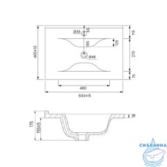 Тумба с умывальником, подвесная, 60 см, белая, Cloud, IDDIS, CLO60W0i95K