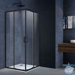 Душевое ограждение Vincea Alpha 90x90 профиль черный, стекло прозрачное VSS-3AL900CLB