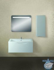 Тумба подвесная 1Marka Этюд 75 (1 ящик) с раковиной Анита 75 белый глянец