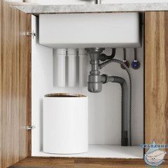 Сифон бутылочный, 3.1/2x40мм, с выпуском, гофротрубой, отводом и переливом, IDDIS, 900CVG1P10VD