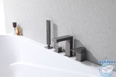 Смеситель для ванны на борт ABBER Daheim AF8213G (никель)