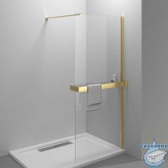 Walk-in Vincea Walk In HR 100 профиль брашированное золото, стекло прозрачное VSW-4HR100CLG