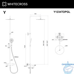 Термостатическая система для ванны наружного монтажа WHITECROSS Y Y1234TOPGL (золото)