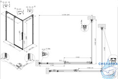 Душевое ограждение Vincea Ultima 120x100 профиль хром, стекло прозрачное VSR-7UL1012CL