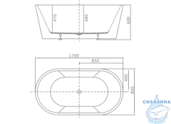 Ванна акриловая Calypso Granada 170x80