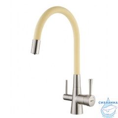 Смеситель для кухни Lemark Comfort LM3075BN-Beige (никель/бежевый)