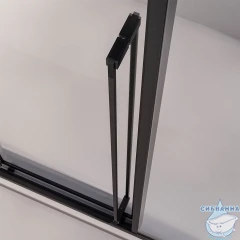 Душевое ограждение Veconi Прато 100x90 профиль черный, стекло прозрачное PR3/R-SP-10090-01-B-C4 (без поддона)