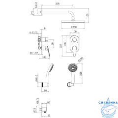 Душевая система Lemark Linara 250 1 режим LM0429C (хром)