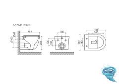 Унитаз подвесной безободковый Ceramicanova Vogue Rimless CN4008TMB с сиденьем быстросъемным Soft Close (микролифт)