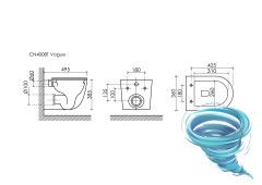 Унитаз подвесной безободковый Ceramicanova Vogue Rimless CN4008TMB с сиденьем быстросъемным Soft Close (микролифт)