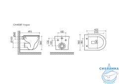 Унитаз подвесной безободковый Ceramicanova Vogue Rimless CN4008TMB с сиденьем быстросъемным Soft Close (микролифт)