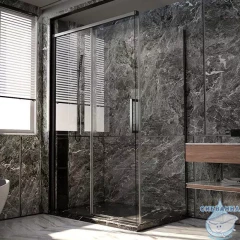 Душевое ограждение Veconi Premium Trento 120x80 профиль графит, стекло прозрачное PTC40-SP-12080-GR-01-C4 (без поддона)