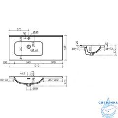 Раковина встраиваемая 101 см Ceramicanova Element CN7003L