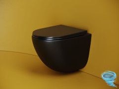 Унитаз подвесной безободковый Ceramicanova Vogue Rimless CN4008TMB с сиденьем быстросъемным Soft Close (микролифт)
