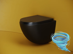 Унитаз подвесной безободковый Ceramicanova Vogue Rimless CN4008TMB с сиденьем быстросъемным Soft Close (микролифт)