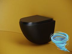 Унитаз подвесной безободковый Ceramicanova Vogue Rimless CN4008TMB с сиденьем быстросъемным Soft Close (микролифт)