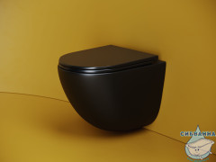 Унитаз подвесной безободковый Ceramicanova Vogue Rimless CN4008TMB с сиденьем быстросъемным Soft Close (микролифт)