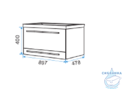 Тумба под раковину 1Marka Соната 90 с 2 ящиками