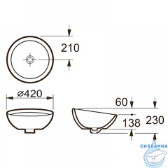 Раковина на столешницу 42 см Roca Bol 327876000