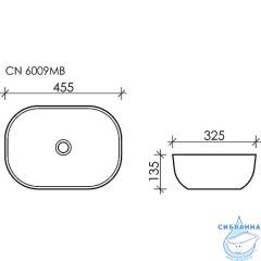  Раковина на столешницу 46 см Ceramicanova Element CN6009MB (черный матовый)